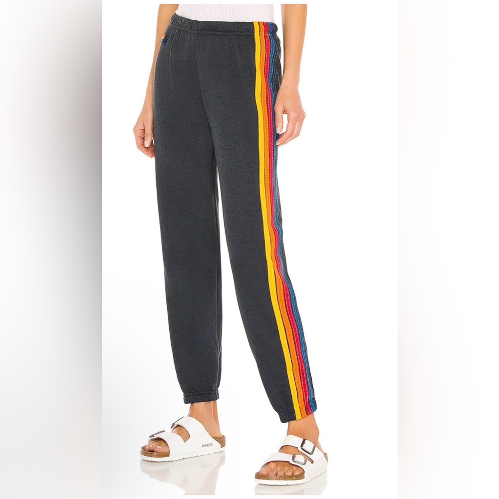 Aviator Nation Sweatpants with Colorful Stripes